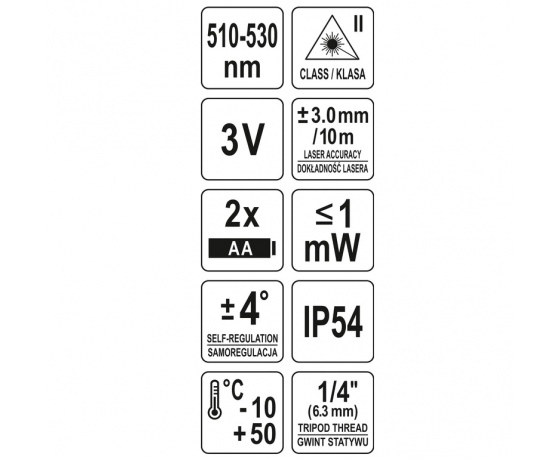 Фото 7 - Нівелір лазерний STHOR з зеленими гориз./вертик. променями:, точність- ± 3 мм/ 10 м