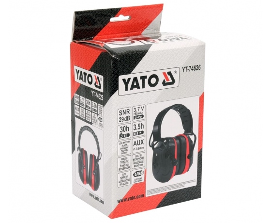 Фото 6 - Навушники електронні шумозахисні YATO з інтелектуальною системою захисту слуху і модулем BLUETOOTH