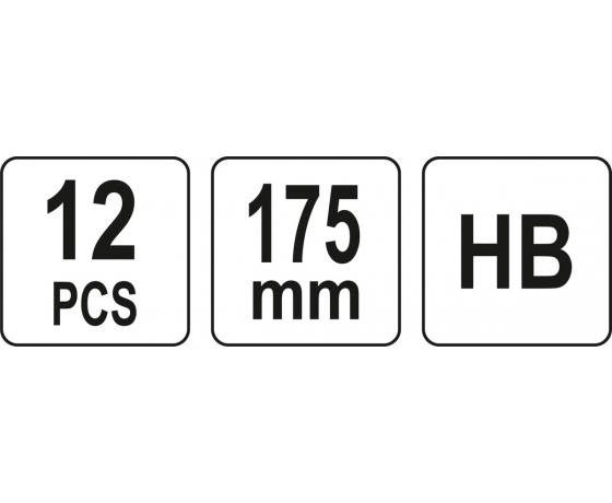 Фото 6 - Олівці столярні з твердістю HB YATO: L= 175х 5х 2 мм. 12 шт, в деревяній червоній оболонці