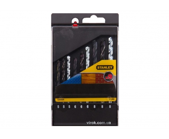 Фото 2 - Набір свердл по металу, дереву, цеглі STANLEY BASIC 5-8 мм 9 шт