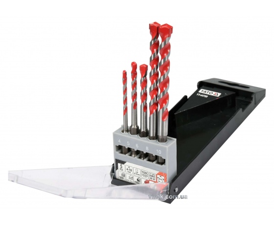 Фото 2 - Набір свердл універсальних YATO YG6X 4-10 мм HEX-1/4