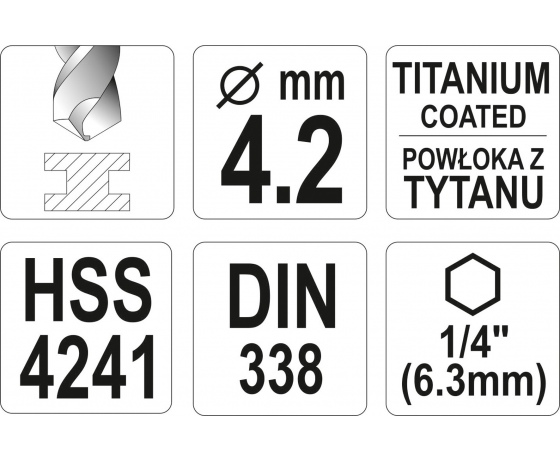 Фото 4 - Свердло по металу з шестигранним хвостовиком 1/4