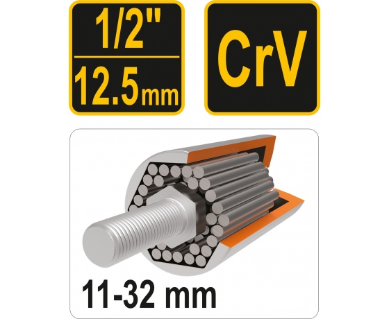 Фото 3 - Головка торцева універсальна VOREL 1/2