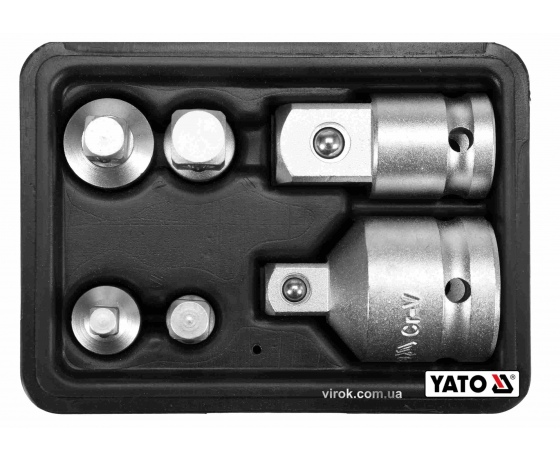 Фото 2 - Набір перехідників для торцевих головок YATO 6 шт