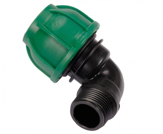 Фото 2 - Коліно 90° до водяних пластикових труб з зовн. різьбою 25 мм- 3/4