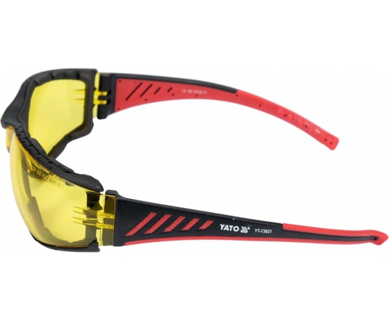 Фото 4 - Окуляри захисні YATO відкриті, жовті, з оправою