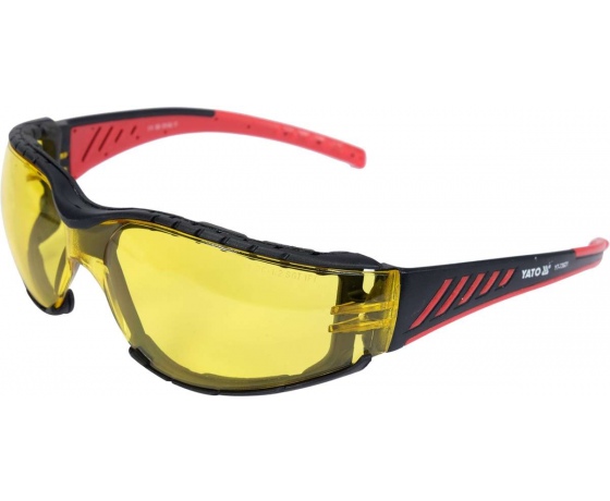 Фото 2 - Окуляри захисні YATO відкриті, жовті, з оправою