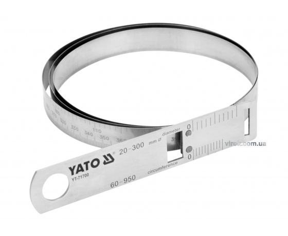 Фото 2 - Циркометр сталевий YATO для кола- 60-950 мм і діаметра 20-300 мм з метричною і дюймовою шкалами