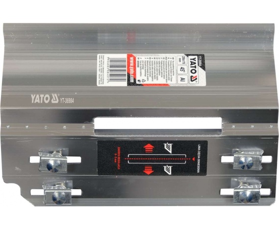 Фото 4 - Шаблон для знімання фаски в керам. плитках YATO під кут 45°, 250х 170 мм