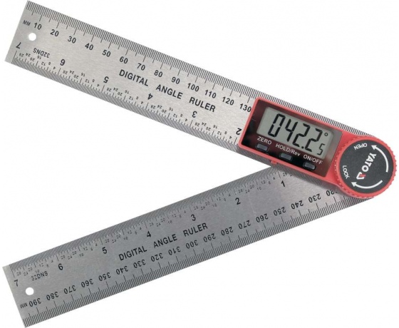 Фото 3 - Кутомір електронний YATO; l= 200 мм, діапазон 0-360° з живленням від батарейки 3V; CR2032