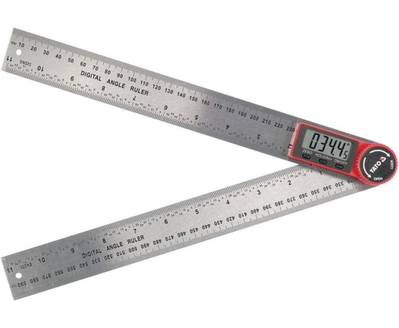 Фото 3 - Кутомір електронний YATO; l= 300 мм, діапазон 0-360° з живленням від батарейки 3V; CR2032