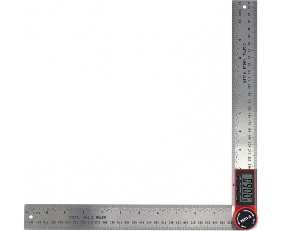 Фото 5 - Кутомір електронний YATO; l= 300 мм, діапазон 0-360° з живленням від батарейки 3V; CR2032