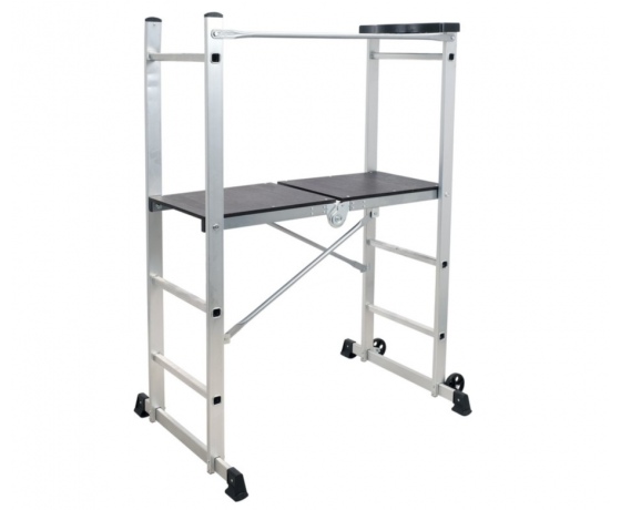 Фото 3 - Риштування складане на 2 колес YATO з платфор- 104х 40см висота- 90см, 154x 113.5x 86см, з алюмінію