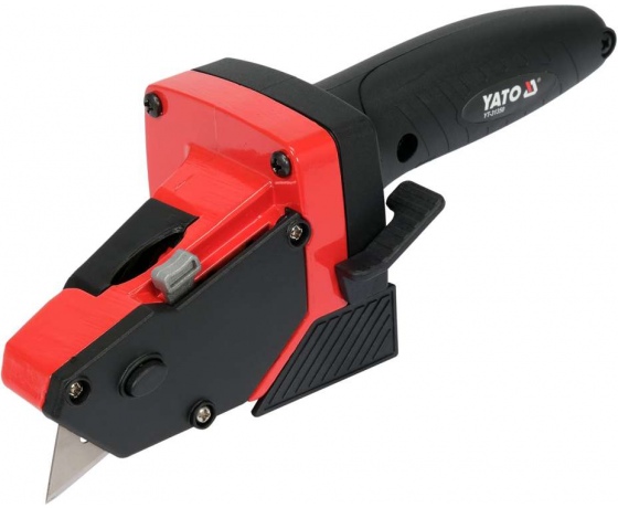 Фото 4 - Різак по гіпсокартонних плит з рулеткою YATO; 230х 70х 80 мм, стрічка l= 5 м b= 19 мм 5 зап. лез