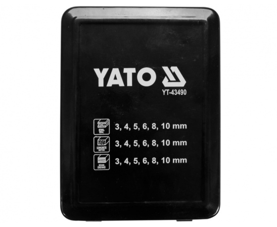 Фото 6 - Свердла по металу, бетону, дереву YATO, Ø= 3- 10 мм, 18 шт.