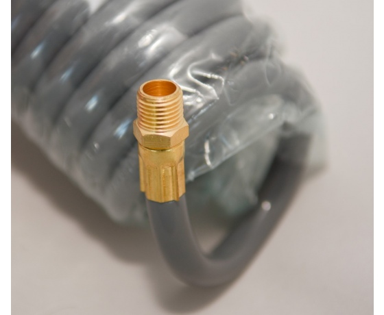 Фото 3 - Шланг пневмат. спіральний поліурет. YATO швидкоз'єднув. (для ОККО); Ø= 8/ 12мм, тиск ≤12 Bar, l= 10м