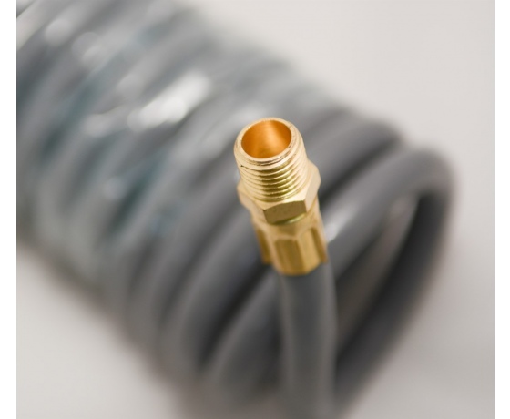 Фото 4 - Шланг пневмат. спіральний поліурет. YATO швидкоз'єднув. (для ОККО); Ø= 8/ 12мм, тиск ≤12 Bar, l= 10м