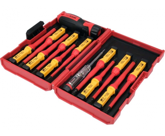 Фото 4 - Набір викруток діелектричних ізольованих YATO: до 1000 V, 13 шт. в футлярі