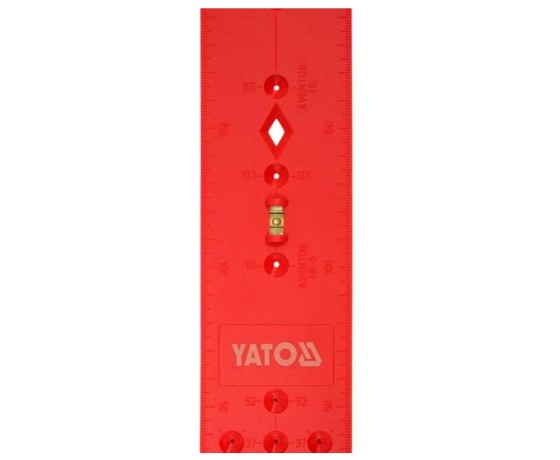 Фото 2 - Шаблон розмічальний отворів YATO для меблевих завісів, 270х 55х 3,6 мм