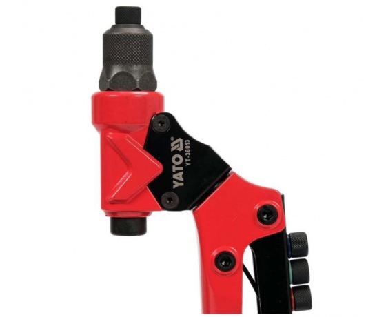 Фото 3 - Заклепочник YATO з обертовою головкою l= 275 мм, для нітів Ø= 2,4; 3,2; 4,0; 4,8мм, нітогайок М3- М6