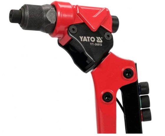 Фото 4 - Заклепочник YATO з обертовою головкою l= 275 мм, для нітів Ø= 2,4; 3,2; 4,0; 4,8мм, нітогайок М3- М6