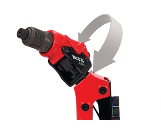 Фото 9 - Заклепочник YATO з обертовою головкою l= 275 мм, для нітів Ø= 2,4; 3,2; 4,0; 4,8мм, нітогайок М3- М6