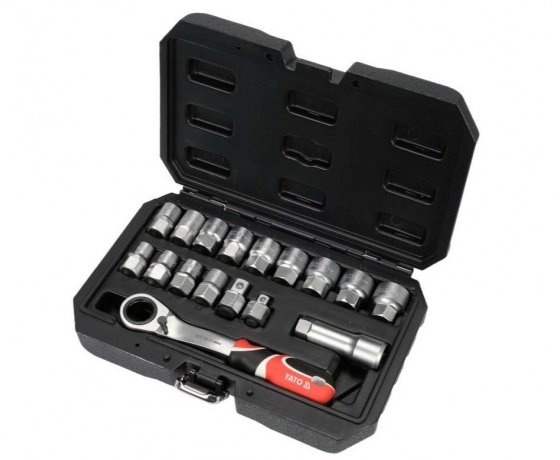 Фото 4 - Набір головок торцевих наскрізних SPLINE YATO: квадрат 3/8