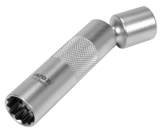 Фото 3 - Головка торцева 12-гранна до свічок двигунів тонкостін YATO М14 з кардан приводом, квад 3/8