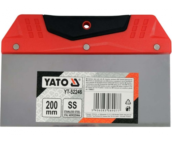 Фото 3 - Шпатель для фінішного шпаклювання YATO, 200 мм t= 0.5 мм з нержавіючої сталі