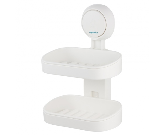 Фото 4 - Мыльница на вакуумной присоске двойная s42 142×111×201мм AQUATICA (9784290)