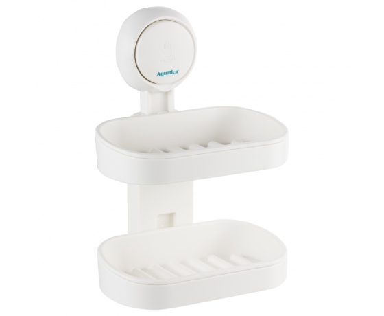 Фото 5 - Мыльница на вакуумной присоске двойная s42 142×111×201мм AQUATICA (9784290)