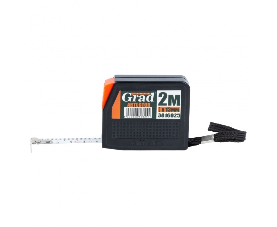 Фото 3 - Рулетка с автостопом 2м×13мм (черная) GRAD (3816025)