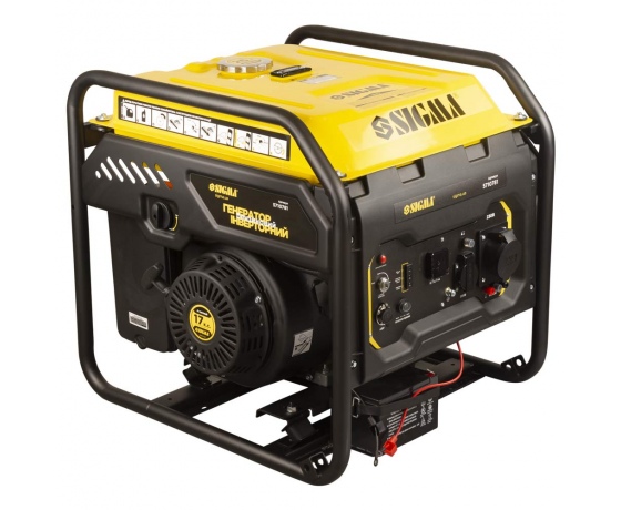 Фото 9 - Генератор инверторный бензиновый 220В 7.5/8.0кВт 25л 4-х тактный с выводом под АВР SIGMA (5710781)