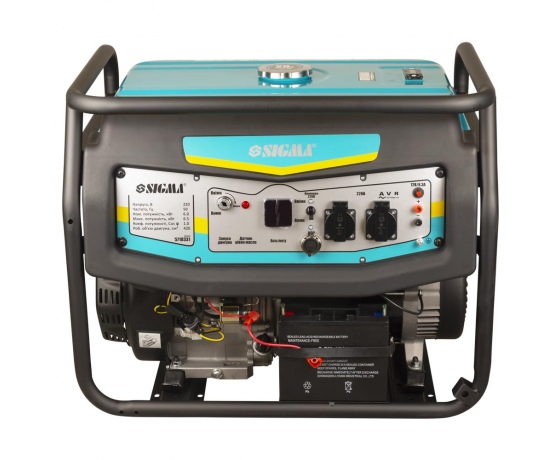 Фото 4 - Генератор бензиновый 220В 6.0/6.5кВт 4-х тактный с выводом под АВР SIGMA (5710331)