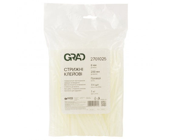 Фото 2 - Стержни клеевые Ø8×200мм 1кг (прозрачные) GRAD (2701025)