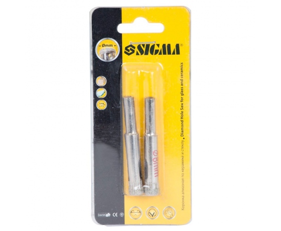 Фото 4 - Коронки алмазные по керамике и стеклу Ø8мм (КРАТНО 2шт) SIGMA (1541081)