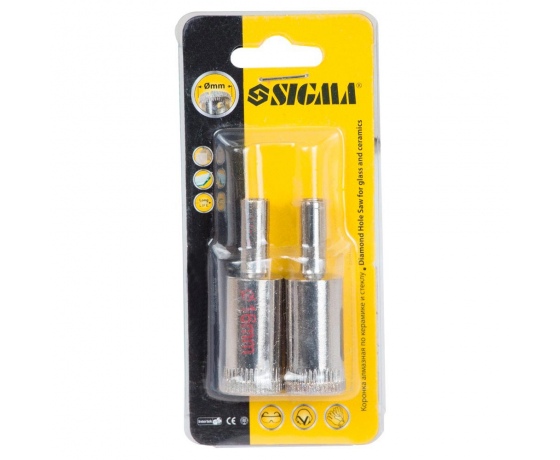 Фото 3 - Коронки алмазные по керамике и стеклу Ø16мм (КРАТНО 2шт) SIGMA (1541161)