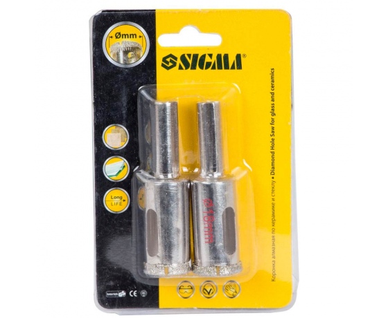 Фото 3 - Коронки алмазные по керамике и стеклу Ø18мм (КРАТНО 2шт) SIGMA (1541181)