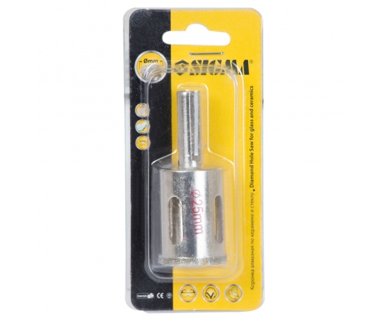 Фото 3 - Коронка алмазная по керамике и стеклу Ø25мм SIGMA (1541251)