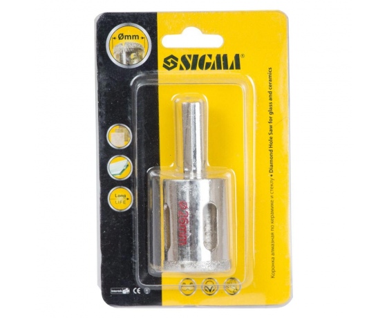 Фото 4 - Коронка алмазная по керамике и стеклу Ø26мм SIGMA (1541261)