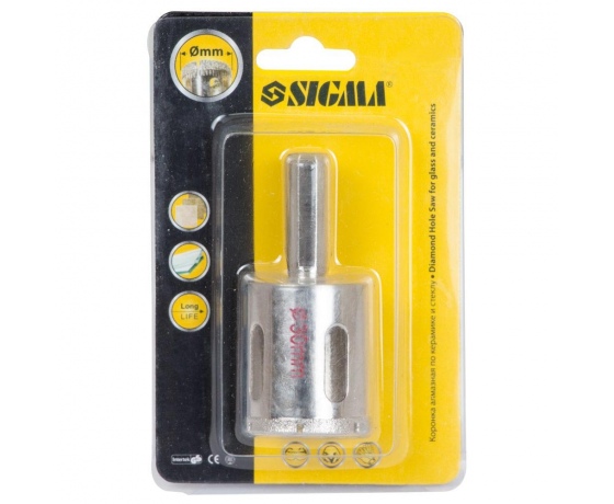 Фото 4 - Коронка алмазная по керамике и стеклу Ø30мм SIGMA (1541301)