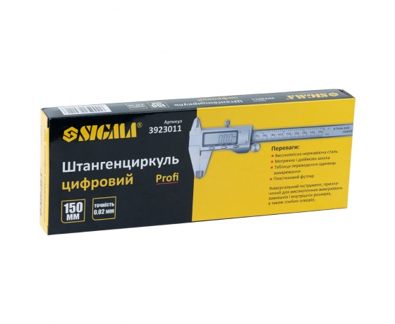 Фото 8 - Штангенциркуль цифровой Profi 150мм точность ±0.02мм (пенал) SIGMA (3923011)