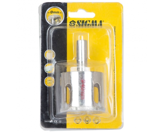 Фото 4 - Коронка алмазная по керамике и стеклу Ø40мм SIGMA (1541401)