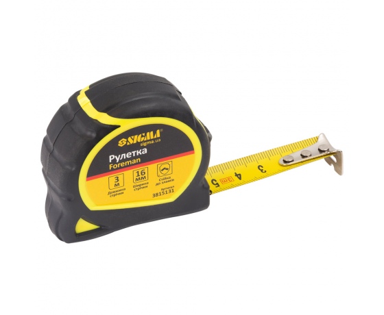 Фото 5 - Рулетка Foreman 3м×16мм без ремешка SIGMA (3815131)