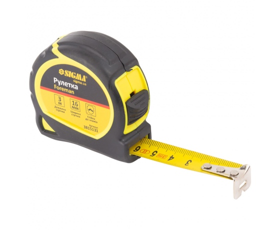 Фото 2 - Рулетка Foreman 3м×16мм без ремешка SIGMA (3815131)