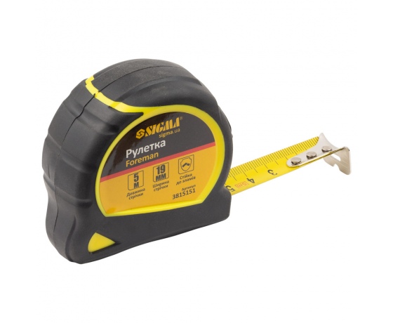 Фото 4 - Рулетка Foreman 5м×19мм без ремешка SIGMA (3815151)