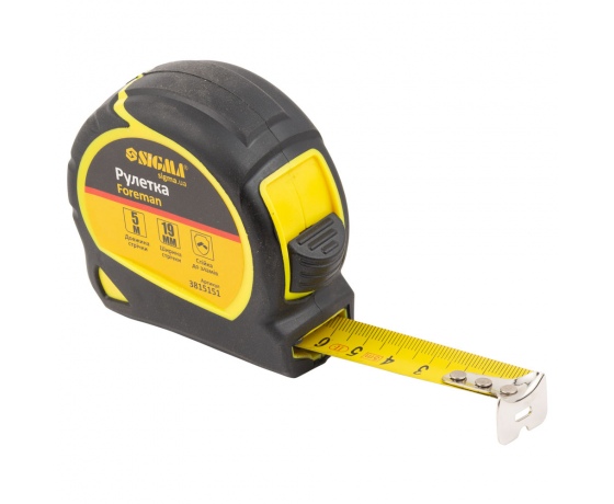 Фото 2 - Рулетка Foreman 5м×19мм без ремешка SIGMA (3815151)