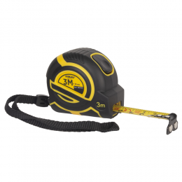 Рулетка магнитная обрезиненная ClickLock нейлоновое покрытие автостоп 3м×16мм SIGMA (3821311)