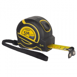 Рулетка магнитная обрезиненная ClickLock нейлоновое покрытие автостоп 5м×25мм SIGMA (3821341)