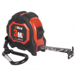 Рулетка магнитная обрезиненная Extra нейлоновое покрытие двустороннее полотно/зацеп 3м×16мм ULTRA (3822112)